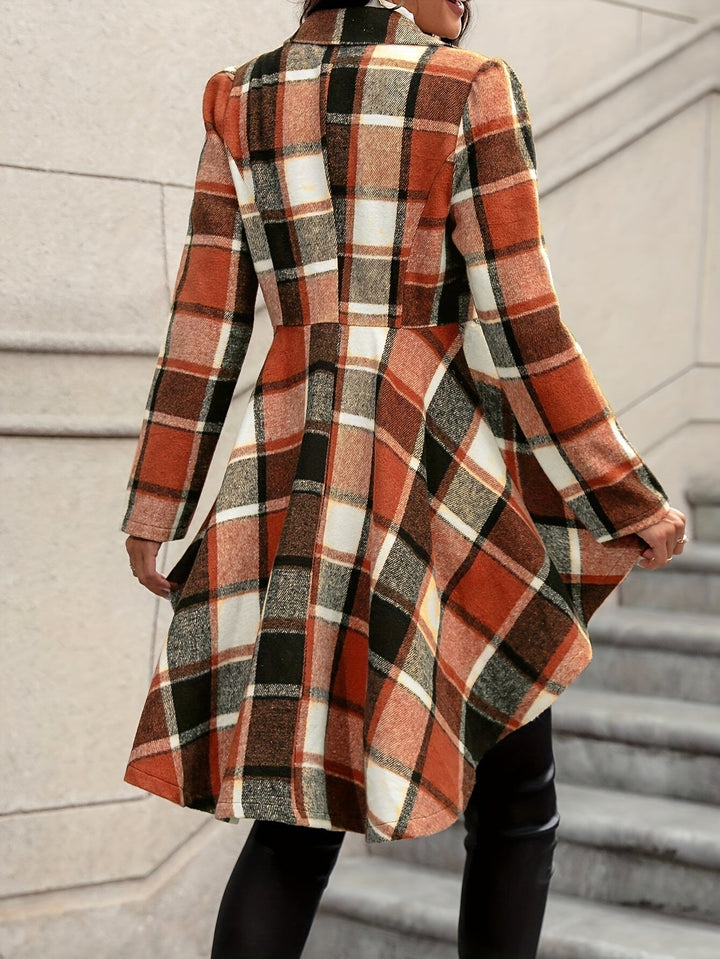 Nessa | Women's Structured Draped Plaid Jacket