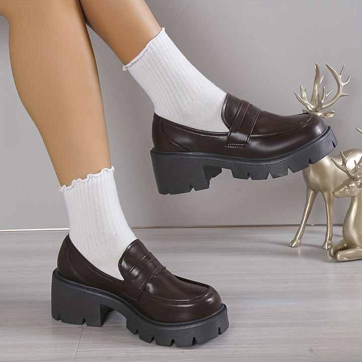 Women's Chunky Platform Penny Loafers 10