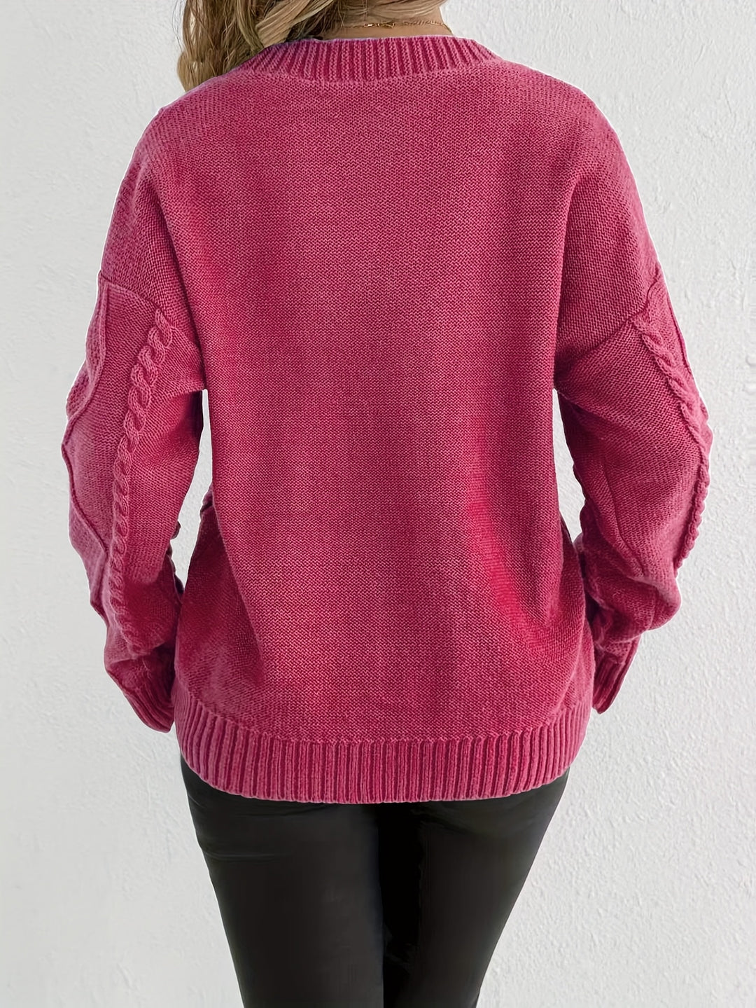 Women's Chunky Cable Knit Aran Cardigan 10