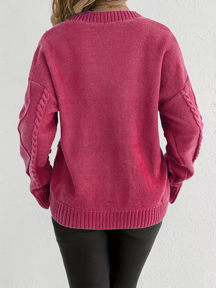 Women's Chunky Cable Knit Aran Cardigan 10