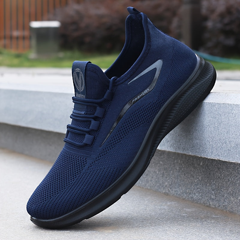 Men's Breathable Knit Lace Up Running Trainers 7