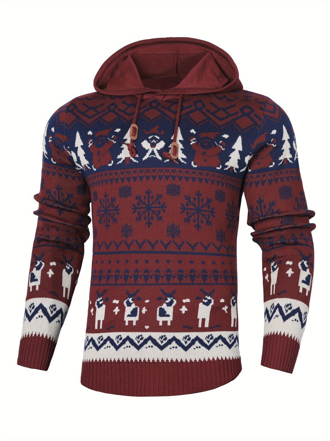 Men's Reindeer Knitted Christmas Hoodie