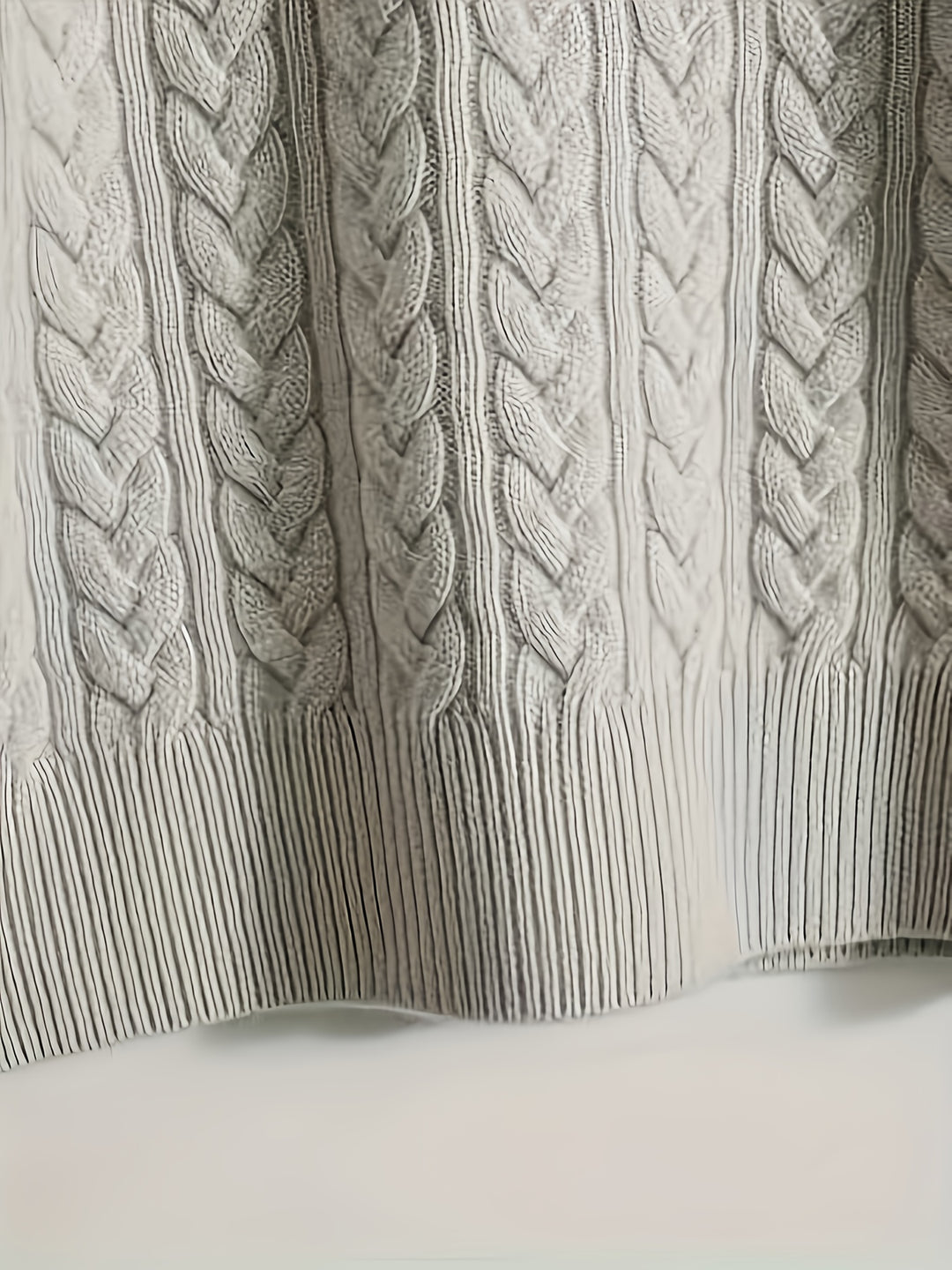 Women's Stand Collar Cable Aran Jumper 9