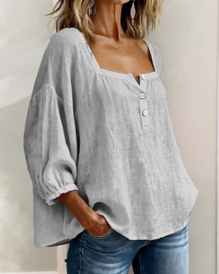 Orlinda | Puff Sleeve Blouse with Square Neckline