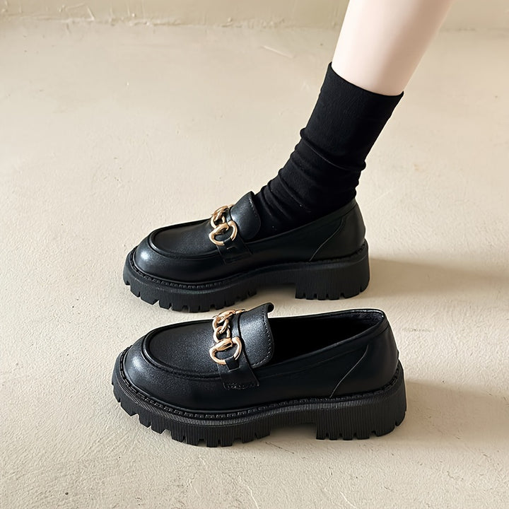 Women's Chunky Platform Chain Loafers 4