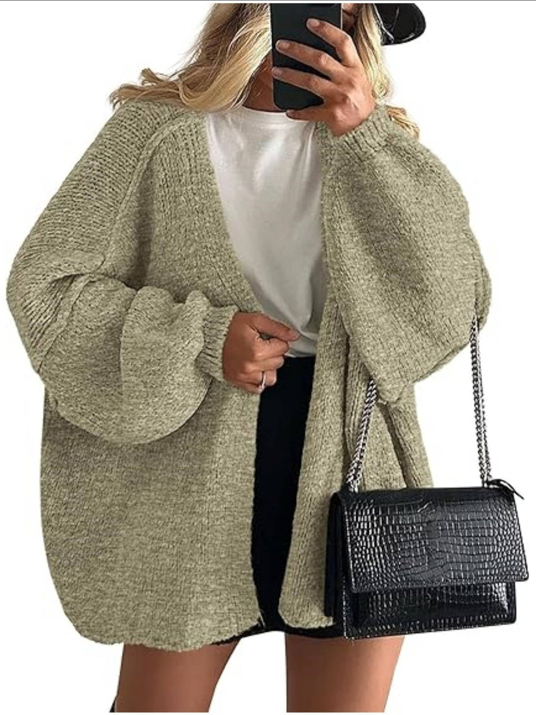 Women's Oversized Chunky Knit Open Front Cardigan 12