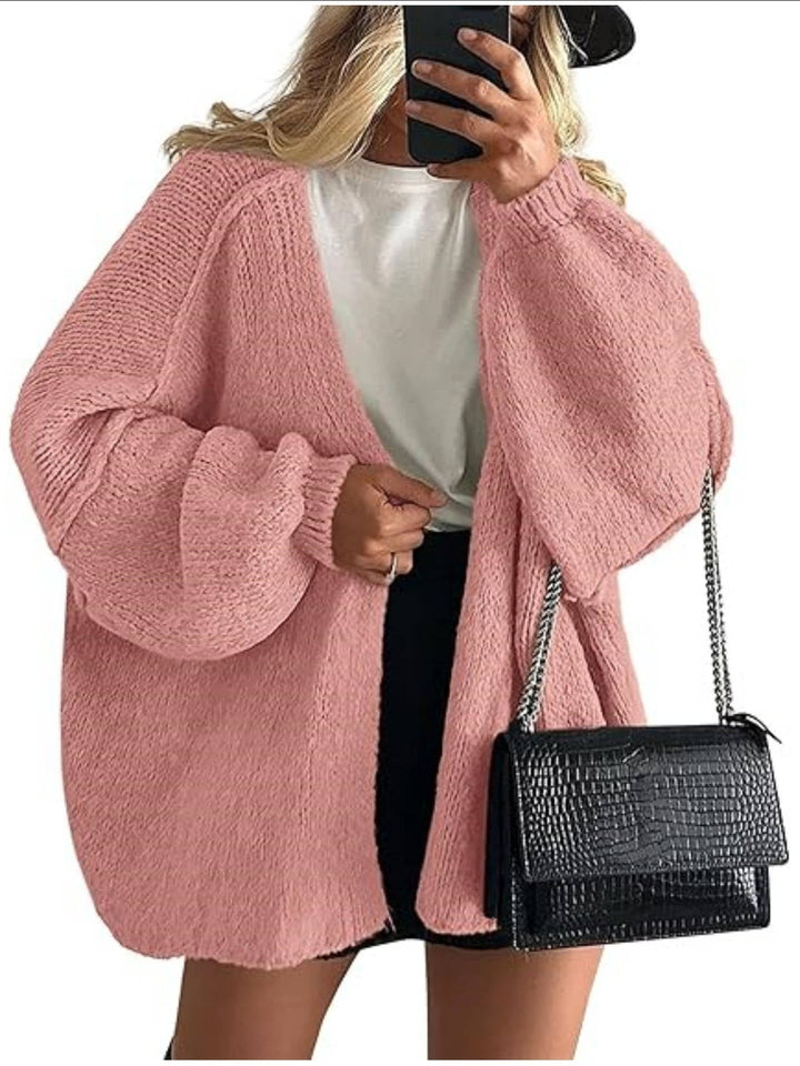 Women's Oversized Chunky Knit Open Front Cardigan 16