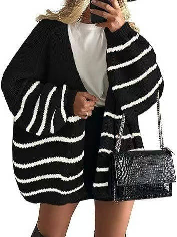 Women's Oversized Chunky Knit Open Front Cardigan 17