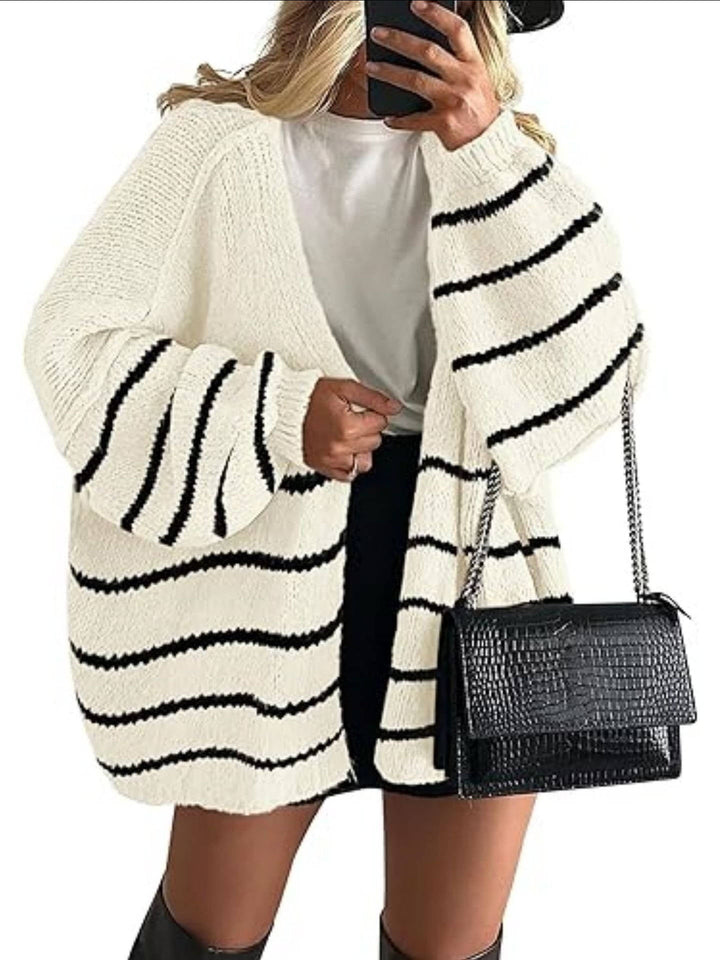 Women's Oversized Chunky Knit Open Front Cardigan 18