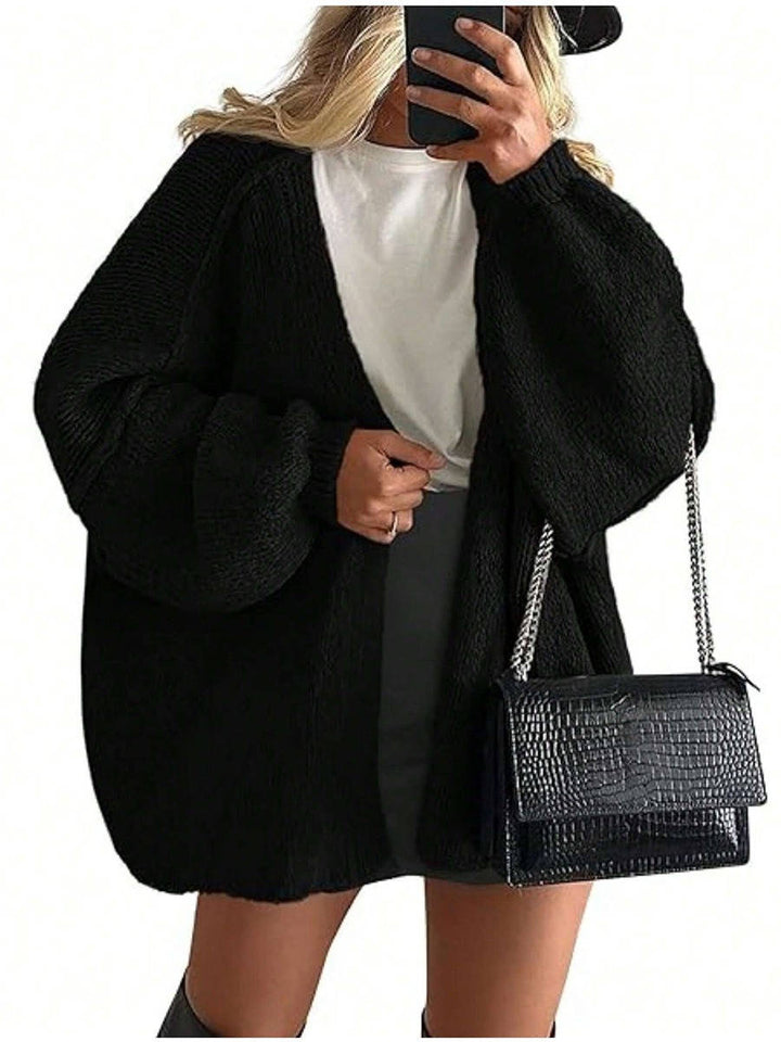 Women's Oversized Chunky Knit Open Front Cardigan 2