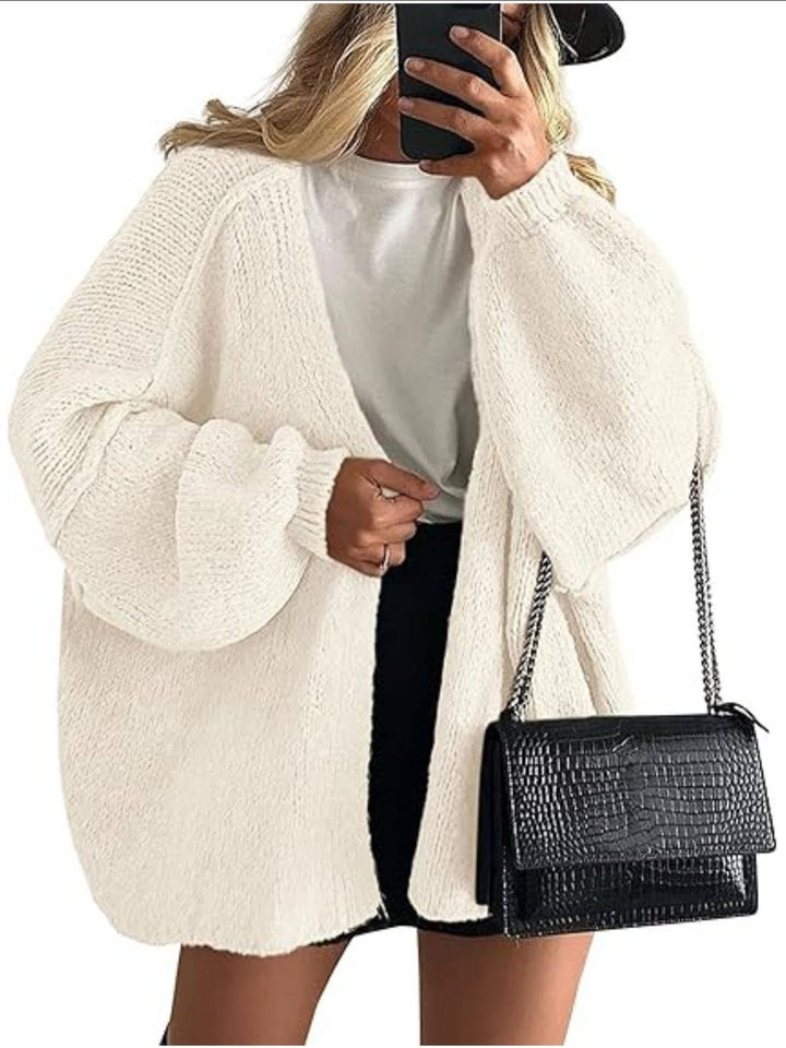 Women's Oversized Chunky Knit Open Front Cardigan 4