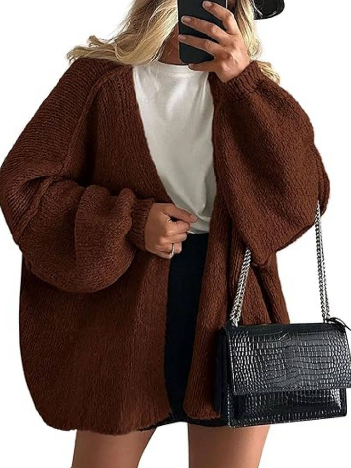 Women's Oversized Chunky Knit Open Front Cardigan 6