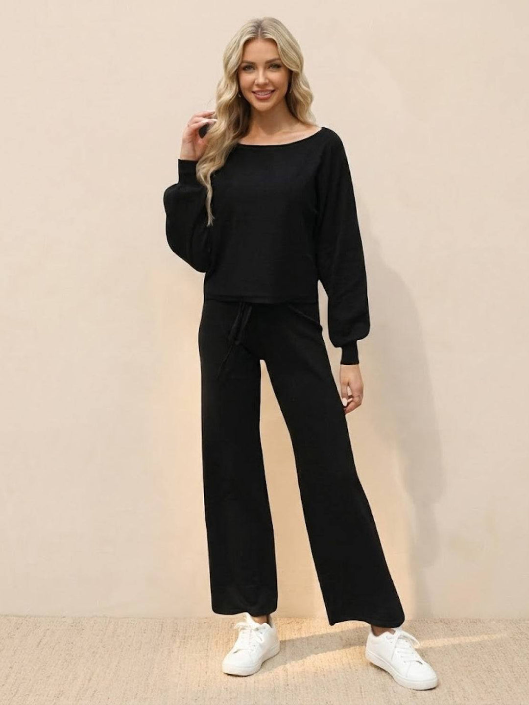 Women's Cropped Sweatshirt Wide Leg Co Ord Set 5