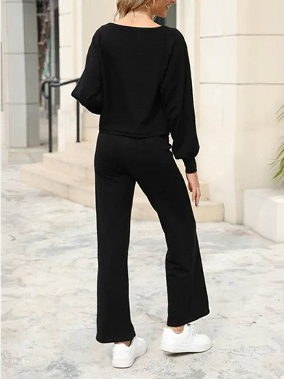 Women's Cropped Sweatshirt Wide Leg Co Ord Set 9