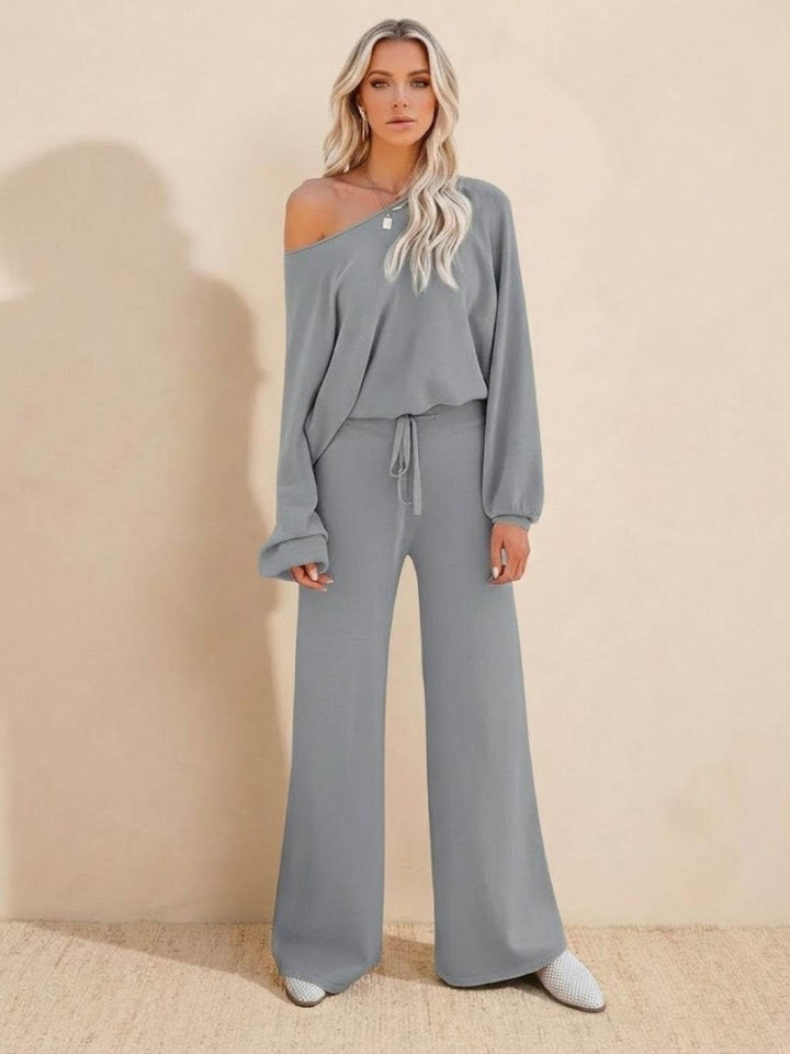 Women's Cropped Sweatshirt Wide Leg Co Ord Set 10