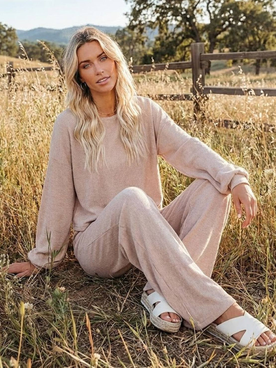Women's Cropped Sweatshirt Wide Leg Co Ord Set 4