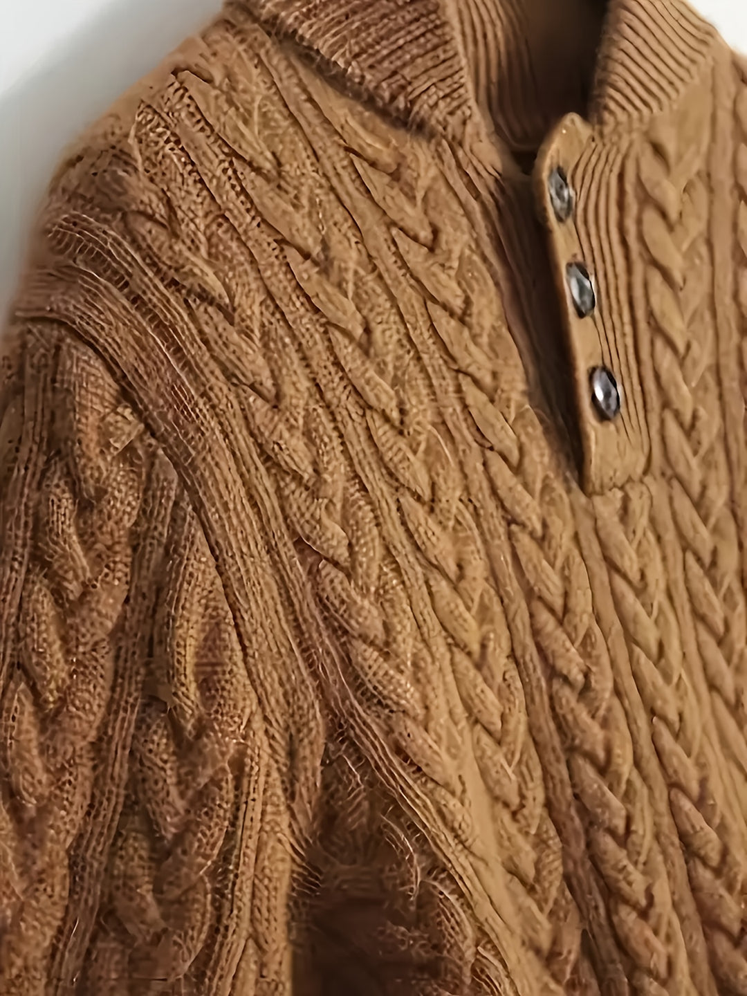 Women's Stand Collar Cable Aran Jumper 8