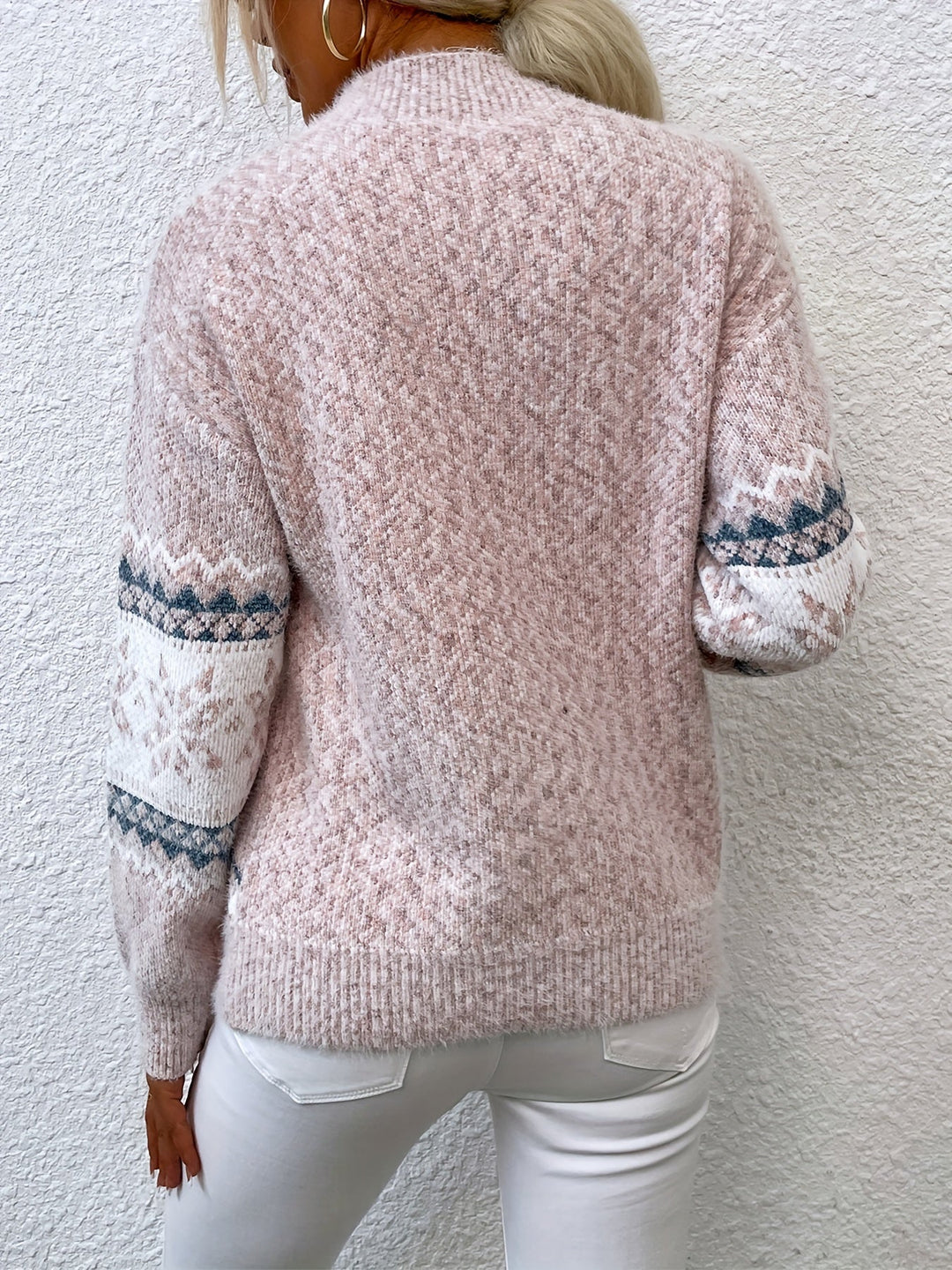 Women's Snowflake Mock Neck Christmas Jumper