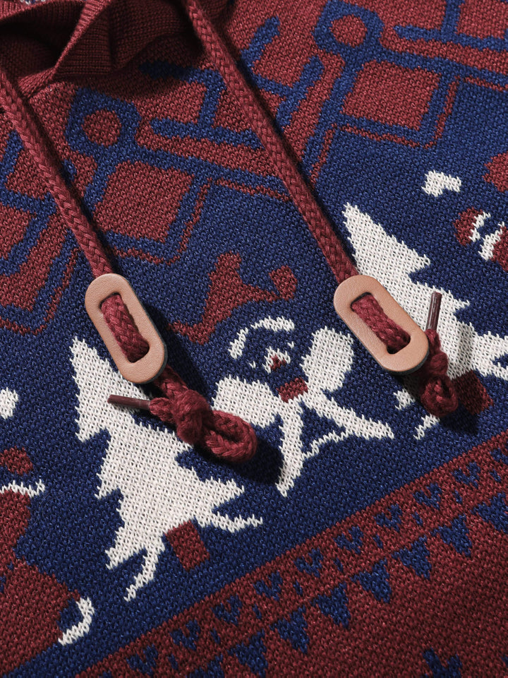 Men's Reindeer Knitted Christmas Hoodie