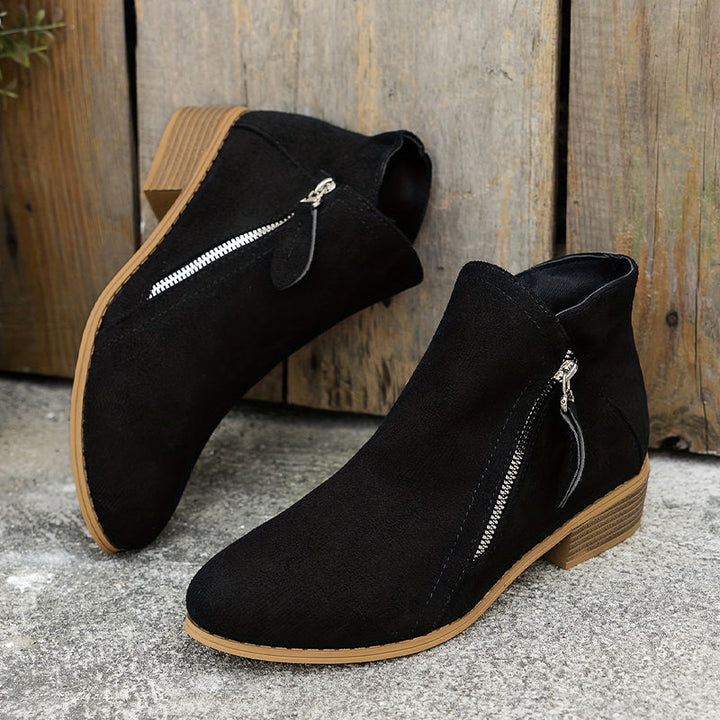 Aoibheann | Orthopedic Block Heel Ankle Boots with Side Zips