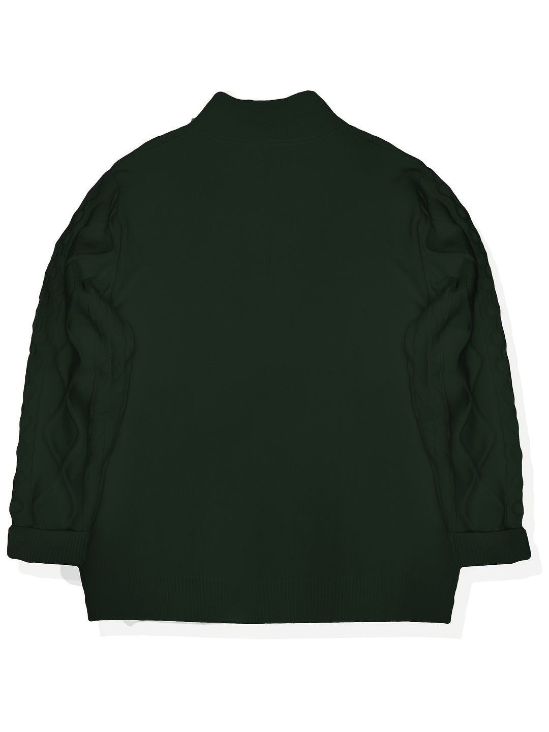 Men's Half Zip Chunky Cable Knit Aran Jumper 5