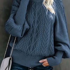 Riona | Women's Mock Neck Cable Aran Jumper