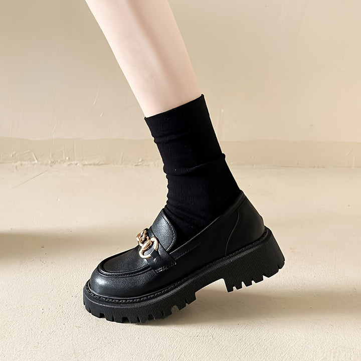 Women's Chunky Platform Chain Loafers 11