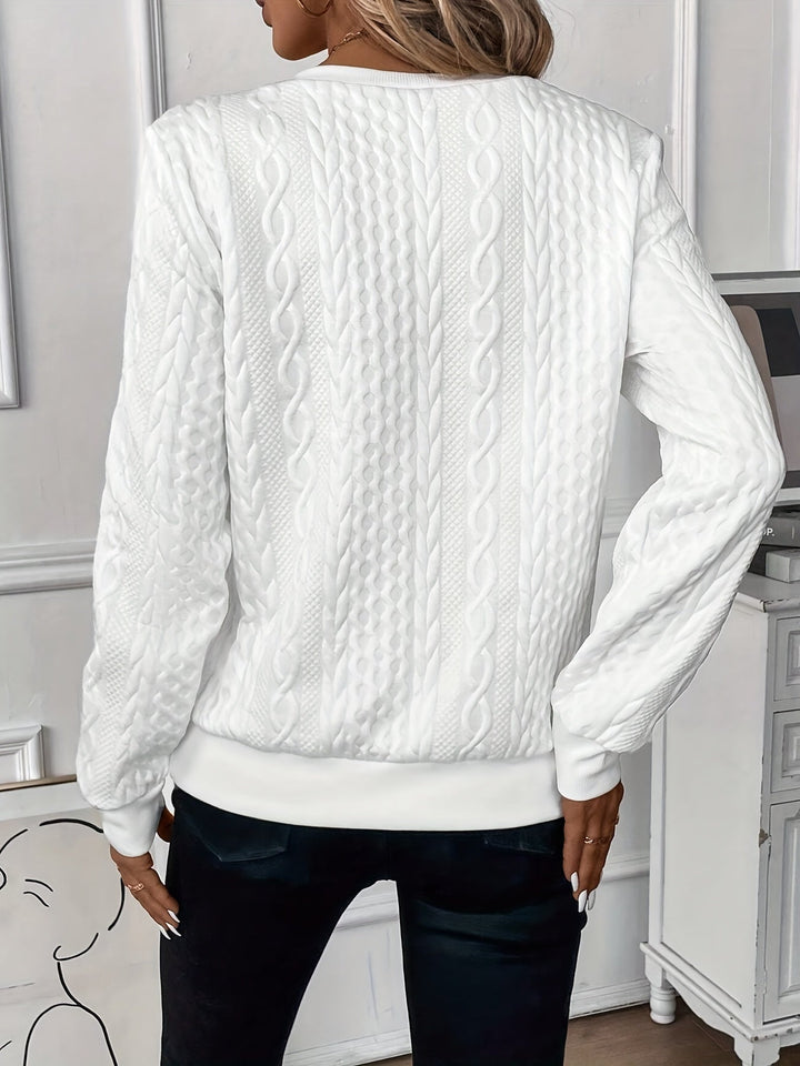 Women's Cable Knit Zip Neck Sweater