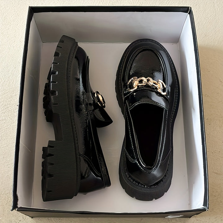 Women's Chunky Platform Chain Loafers 7