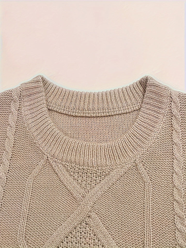 Men's Crew Neck Chunky Cable Aran Jumper 10
