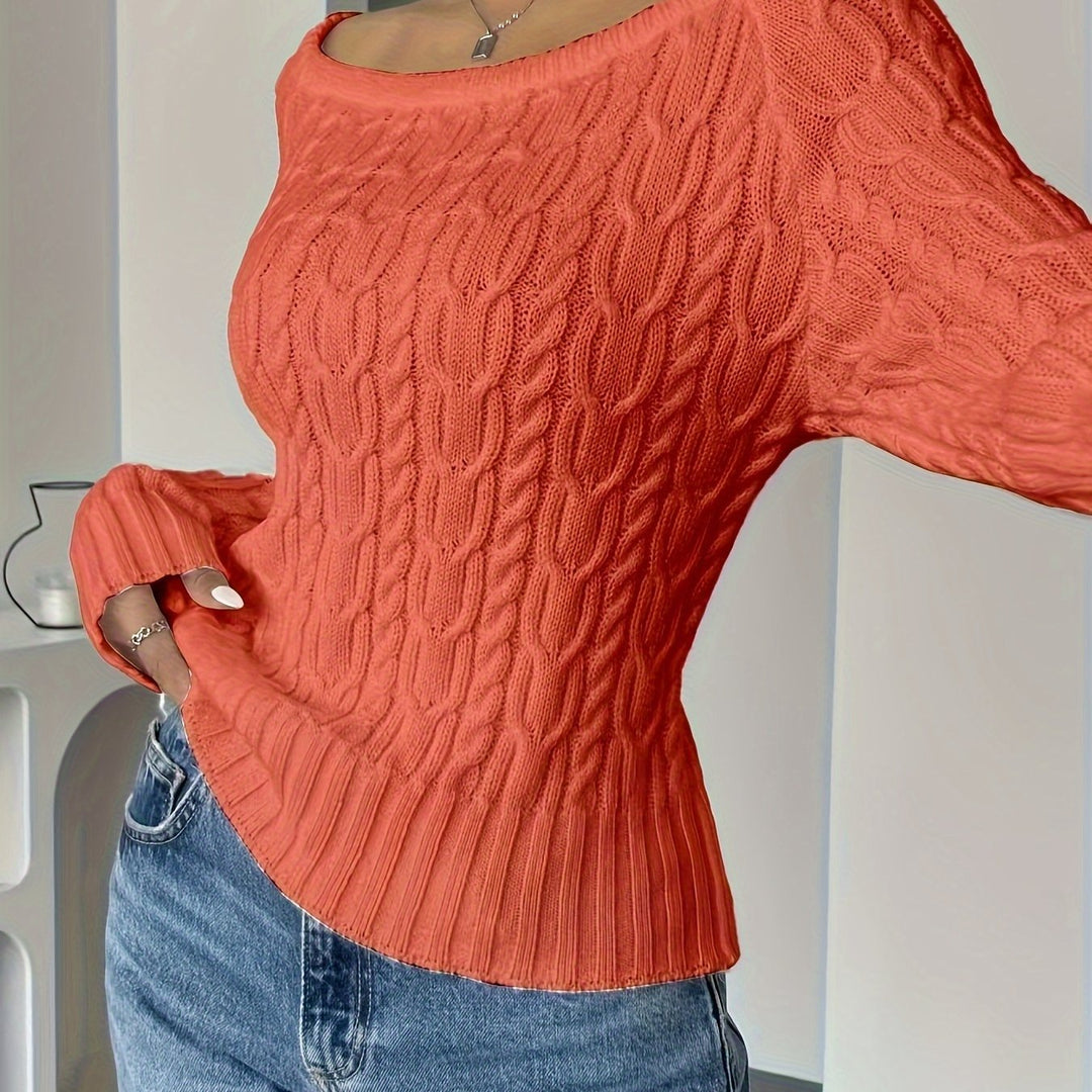 Women's Fitted Cable Knit Aran Sweater 12