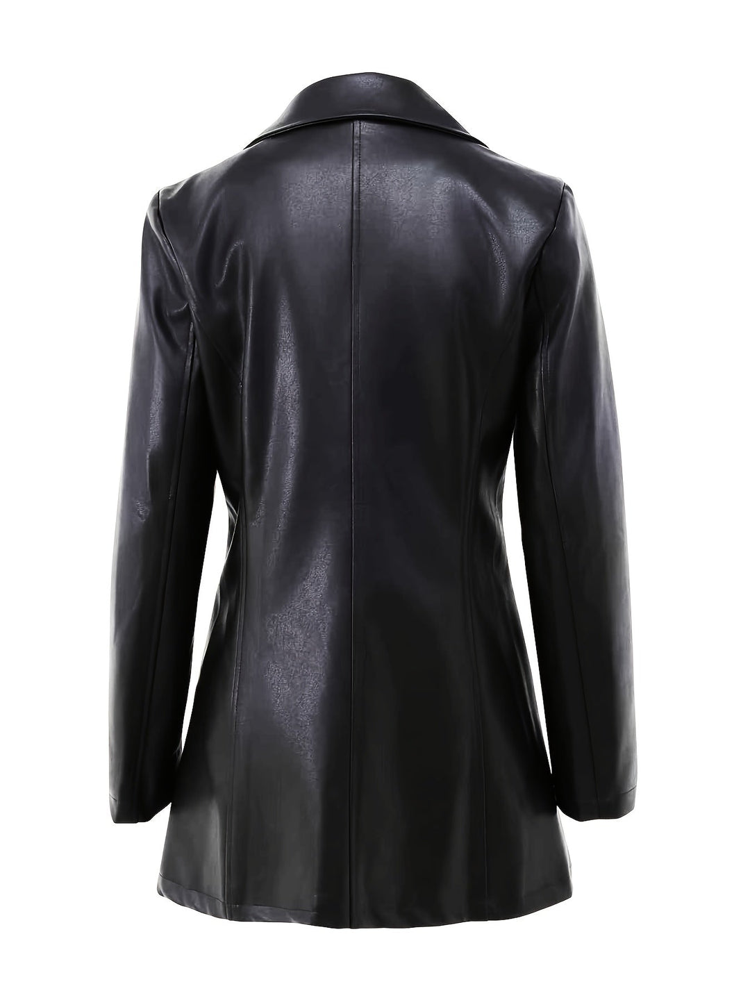 Women's Slim Fit Leather-Look Trench Coat 4