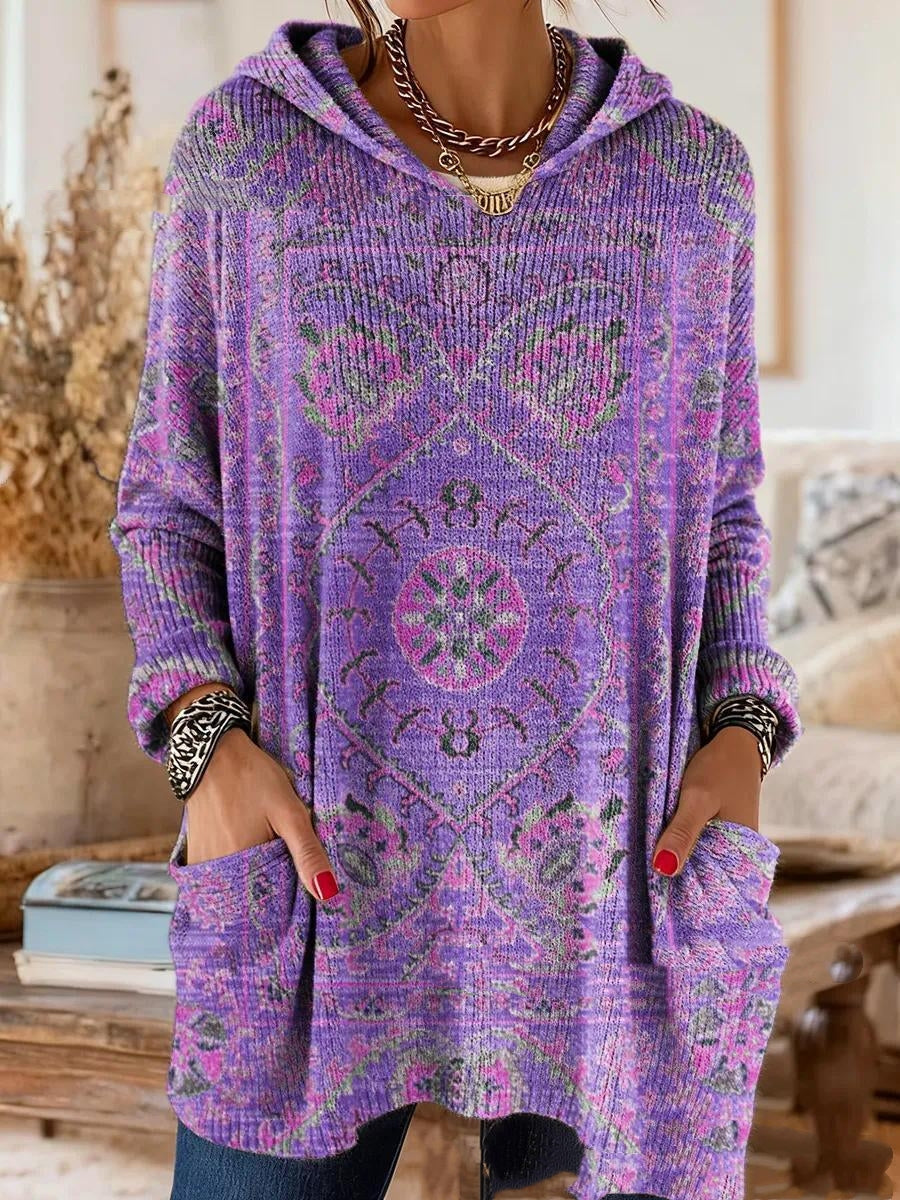 Women's Bohemian Hooded Print Tunic