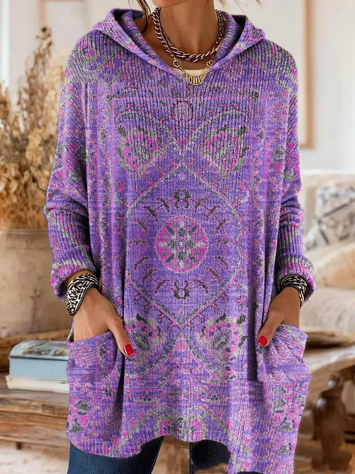 Women's Bohemian Hooded Print Tunic