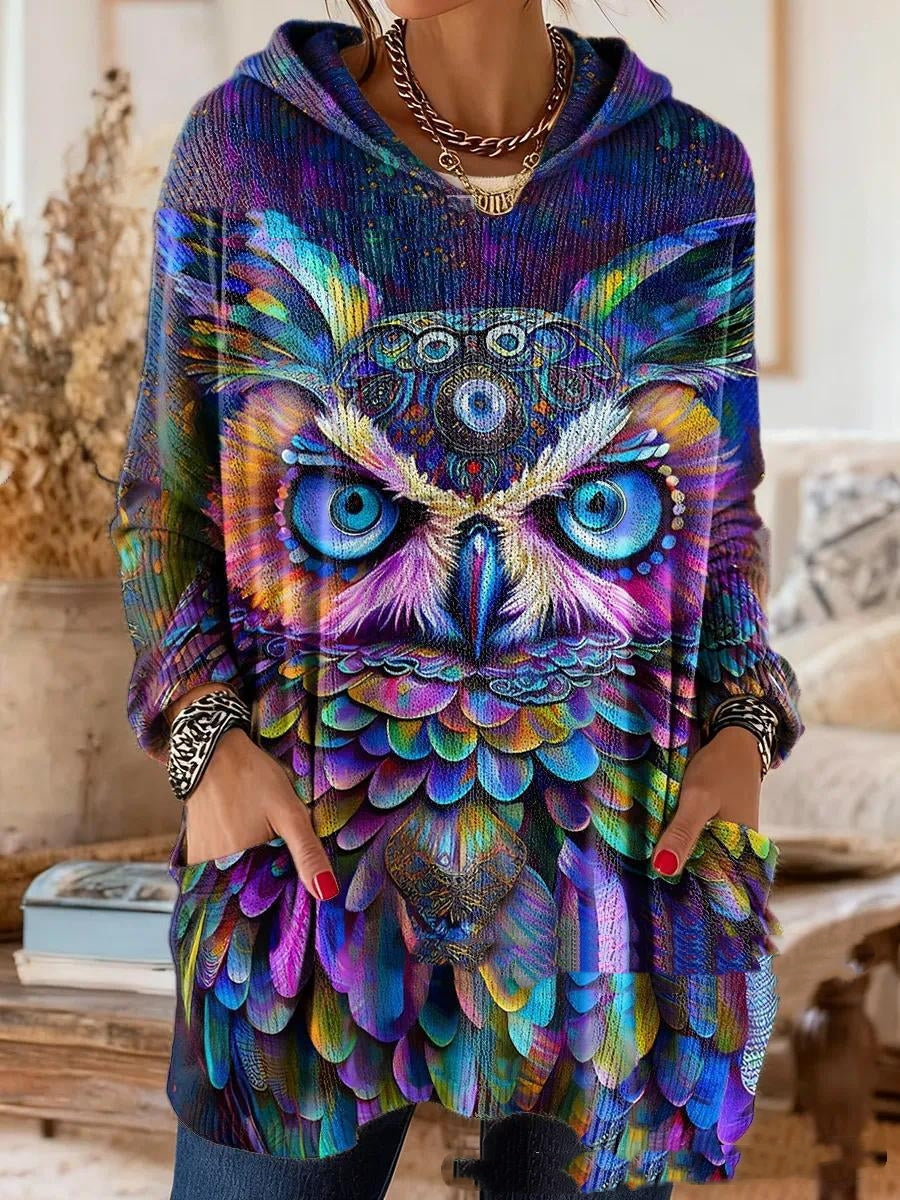 Women's Bohemian Hooded Print Tunic