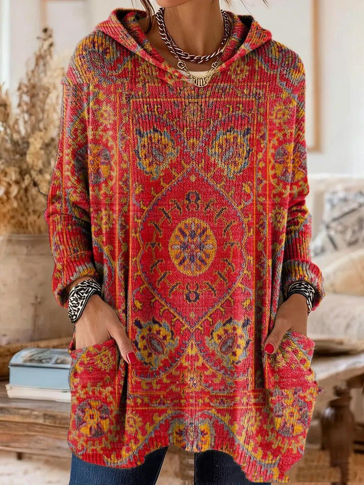 Women's Bohemian Hooded Print Tunic