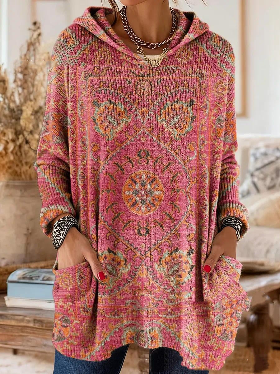 Women's Bohemian Hooded Print Tunic