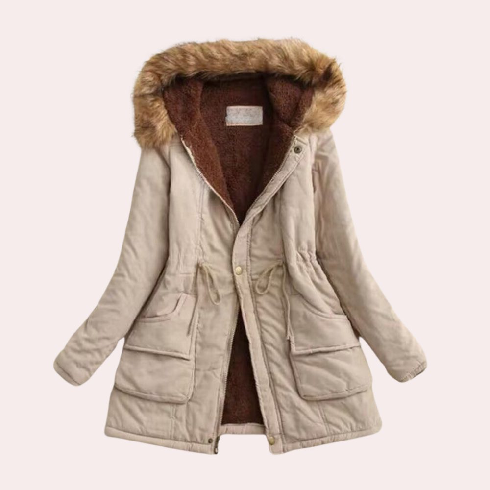 Women's Hooded Faux Fur Trim Fleece Lined Parka Jacket 5