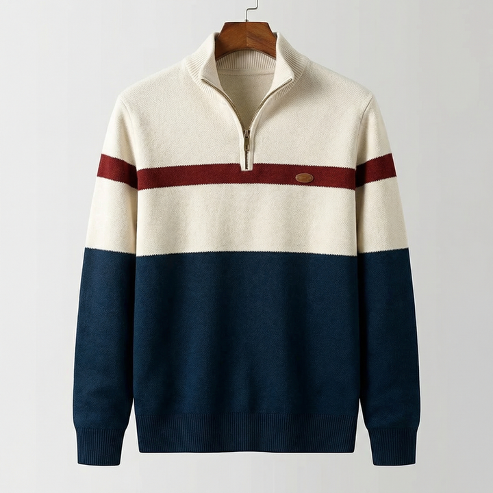 Bearach | Men's Quarter-Zip Knit Jumper with Stretch Cuffs