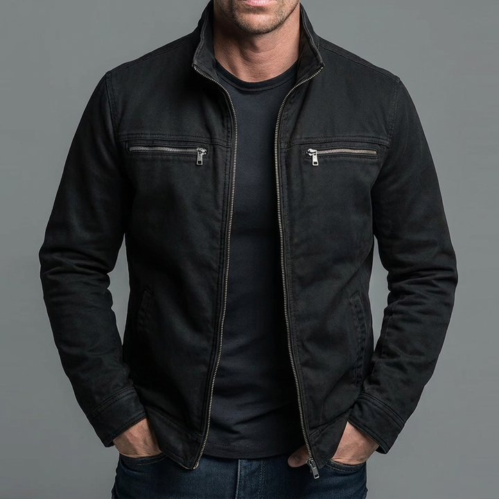 Lorcan | Men's Washed Cotton Zip-Up Jacket