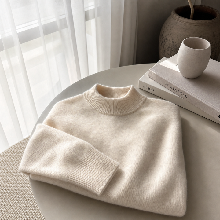 Quinn | Lightweight Ribbed Mock Neck Jumper