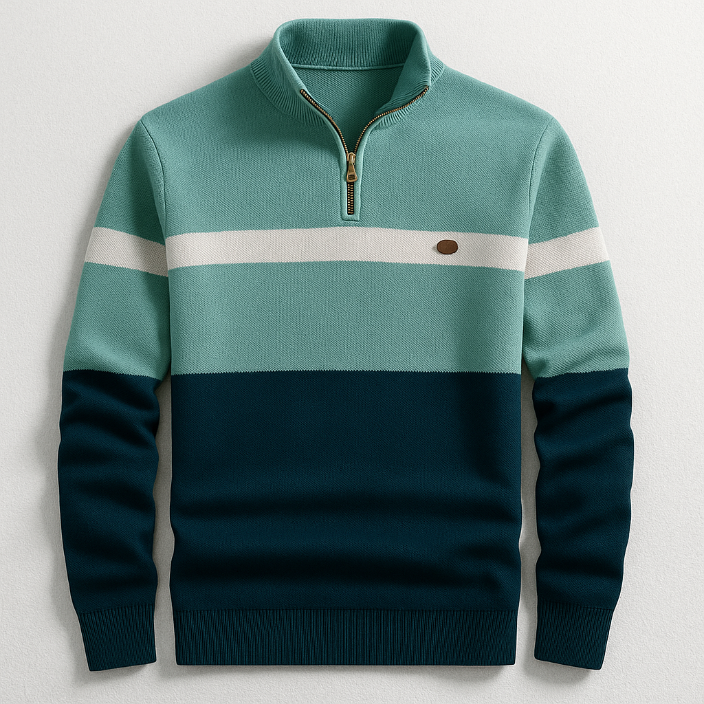 Bearach | Men's Quarter-Zip Knit Jumper with Stretch Cuffs