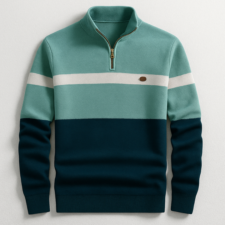 Bearach | Men's Quarter-Zip Knit Jumper with Stretch Cuffs