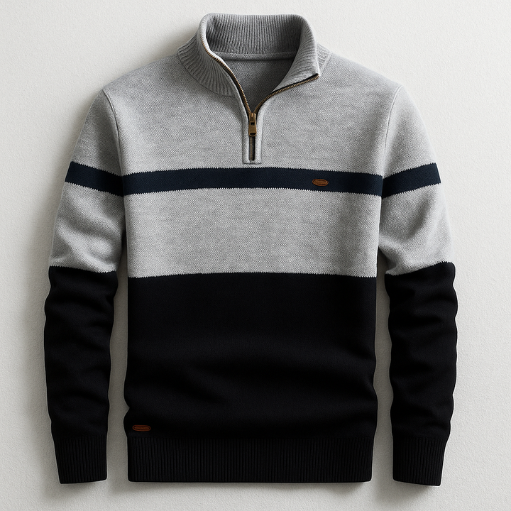 Bearach | Men's Quarter-Zip Knit Jumper with Stretch Cuffs