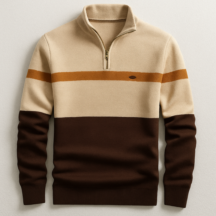 Bearach | Men's Quarter-Zip Knit Jumper with Stretch Cuffs