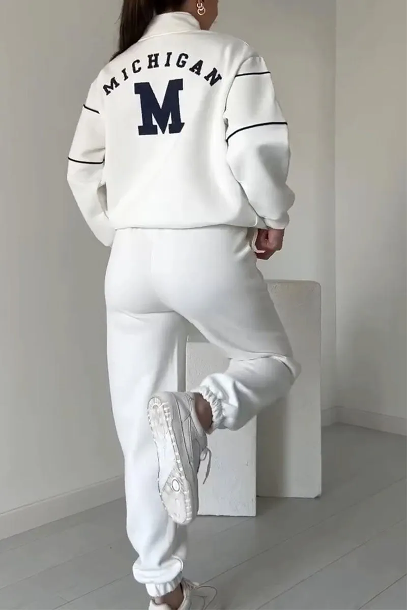 Women's Funnel Neck Piped Tracksuit Set 11