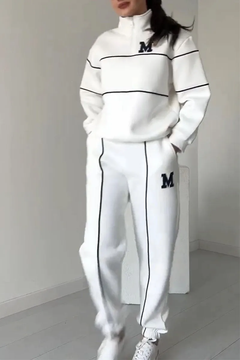 Caitriona | Women's Funnel Neck Piped Tracksuit Set