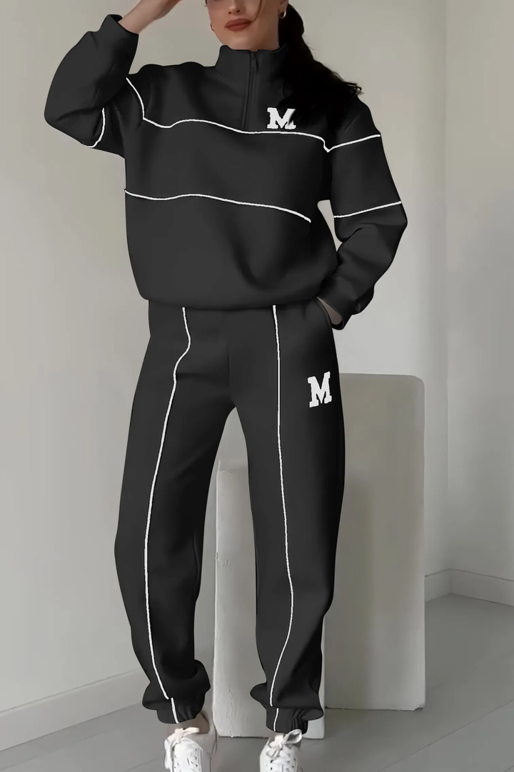 Women's Funnel Neck Piped Tracksuit Set 7