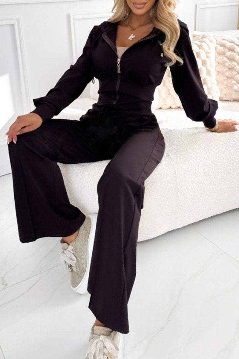 Women's Zip Front Cropped Tracksuit Set Co Ord 6