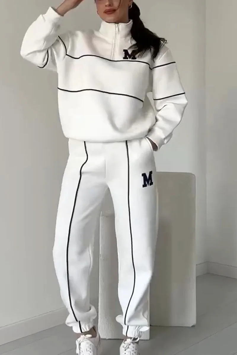 Women's Funnel Neck Piped Tracksuit Set 2
